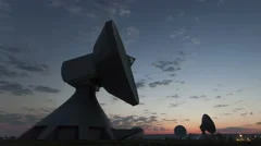 4K Time Lapse Zoom Out Parabolic Antenna Sunrise