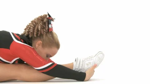 Close Up Cheerleader Stretching Legs