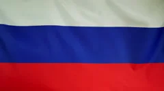 Russia Flag Real Fabric Close Up 4K