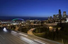 Seattle Traffic Sunset Twilight