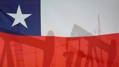 Chile Flag Slow Motion Oil Production Concept