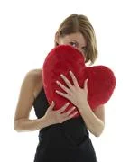 Woman With Heart Pillow