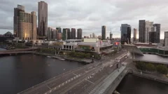 4K Time Lapse Zoom Inmelbourne Waterfront Fireshow Sunset