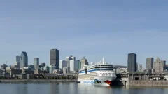 4K Time Lapse Cruise Ship Montreal City Skyline