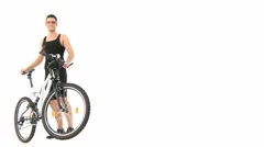 Biker With Bicycle And Copyspace