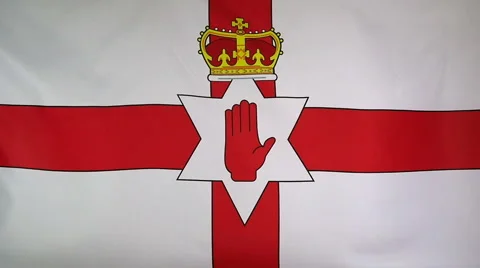 Slowmotion Real Textile Flag Of Northern Ireland