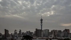 4K Time Lapse Johannesburg Skyline Wide Angle