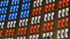 American Flag In Colored Windows