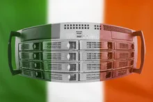 Server Country Concept with Flag of Republic of Ireland