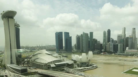 4K Timelapse Singapore Skyline Aerial View Close Up