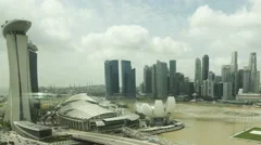 4K Timelapse Singapore Skyline Aerial View Close Up