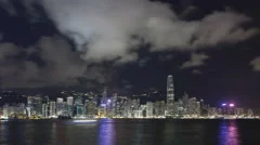 4K Time Lapse Hong Kong Skyline At Nighttime