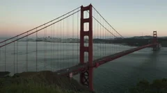 4K Time Lapse Zoom Out Golden Gate Bridge Twilight To Night