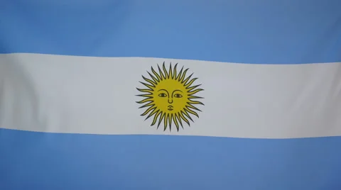 Argentina Flag Real Fabric Close Up 4K