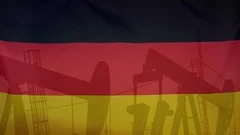 Germany Flag Slow Motion Oil Production Concept