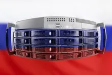 Server Country Concept with Flag of Russia