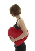 Woman With Heart Pillow