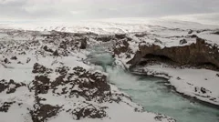 4K Time Lapse Zoom Out Godafoss Waterfall