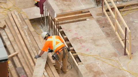 Construction Worker On A Highrise