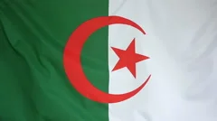 Slowmotion Real Textile Flag Of Algeria