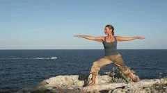 Yoga Asana On A Cliff