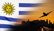 Uruguay fabric Flag Travel and Transport Concept
