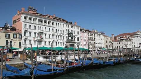Scenery With Gondolas In Venice