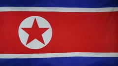 Slowmotion Real Textile Flag Of North Korea