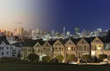 San Francisco Skyline twilight transition