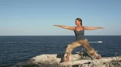 Yoga Asana Outdoor On Rocks