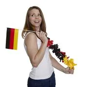Woman Shows German Flag