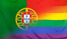 Rainbow Flag merged with Flag of Portugal