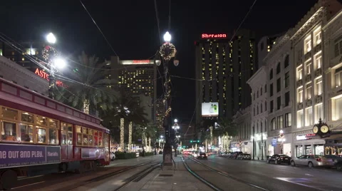Time Lapse Zoom Out New Orleans Canal Street