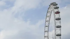 Time Lapse Extreme Close Up Zoom Out London Eye At River Thames