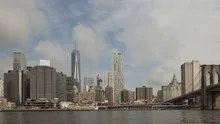 Time lapse zoom in extreme close up Manhattan skyline