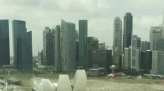 Timelapse Singapore Skyline Aerial View Zoom Out