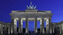 4K Time Lapse Brandenburg Gate At Sunset, Berlin