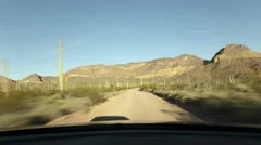 4K Time Lapse Dusty Gravel Road Desert
