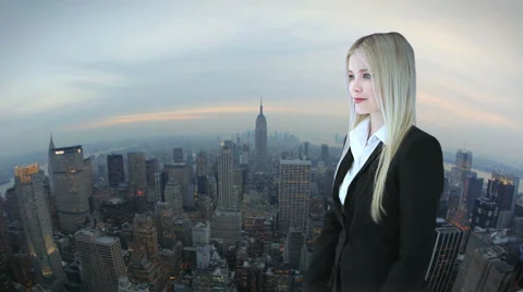 Woman Vanishes In Front Of New York With Alpha Matte