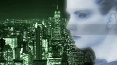 Close Up Hologram Woman Turns Around