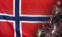 Norway Flag Firework real fabric