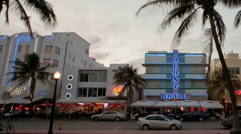 In This Time-lapse View Cars Passing Through Ocean Drive