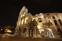 Colosseum In Rome, Italy In The Night