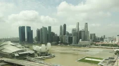 Timelapse Singapore Skyline Aerial View Zoom Out