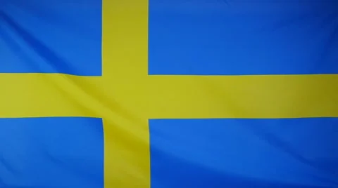 Slowmotion Real Textile Flag Of Sweden