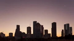4K Timelapse Houston Skyline Sunrise Panorama