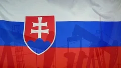 Slovakia Flag Slow Motion Oil Production Concept