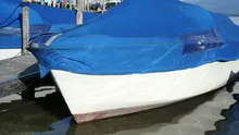 Boat with water reflection