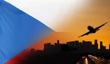 Czech Republic fabric Flag Travel and Transport Concept