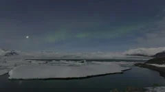 4K Time Lapse Close Up Northern Lights Jökulsarlon
